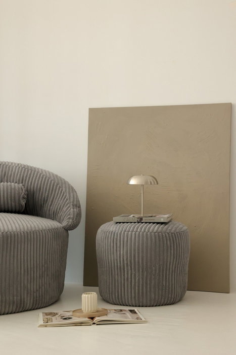 Atelier Del Sofa Juego de Sofá de 1 Plaza y Pouffe Antracita
